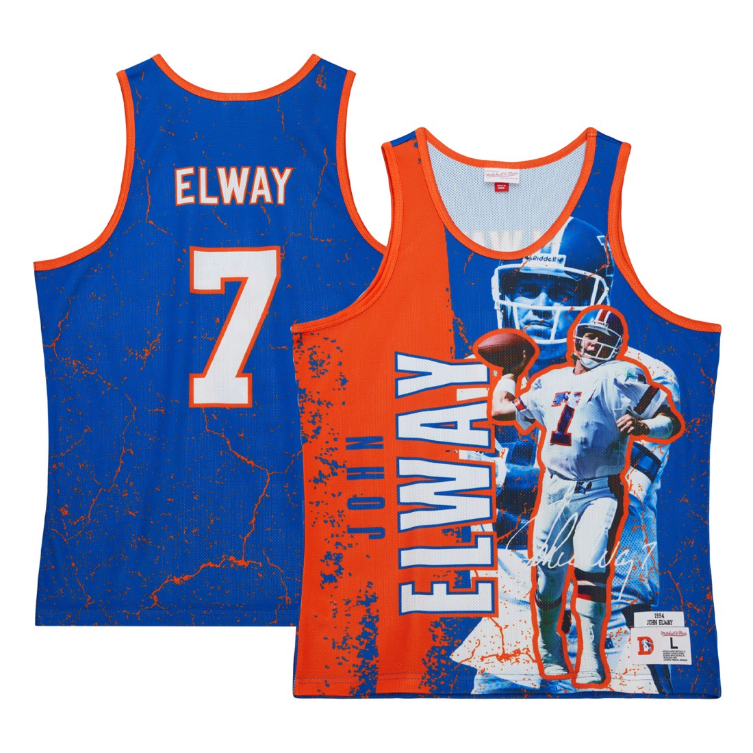 John Elway Denver Broncos 1994 Player Burst Tank Top Royal | Mitchell & Ness