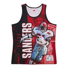 Deion Sanders Atlanta Falcons 1989 Player Burst Tank Top Red | Mitchell & Ness
