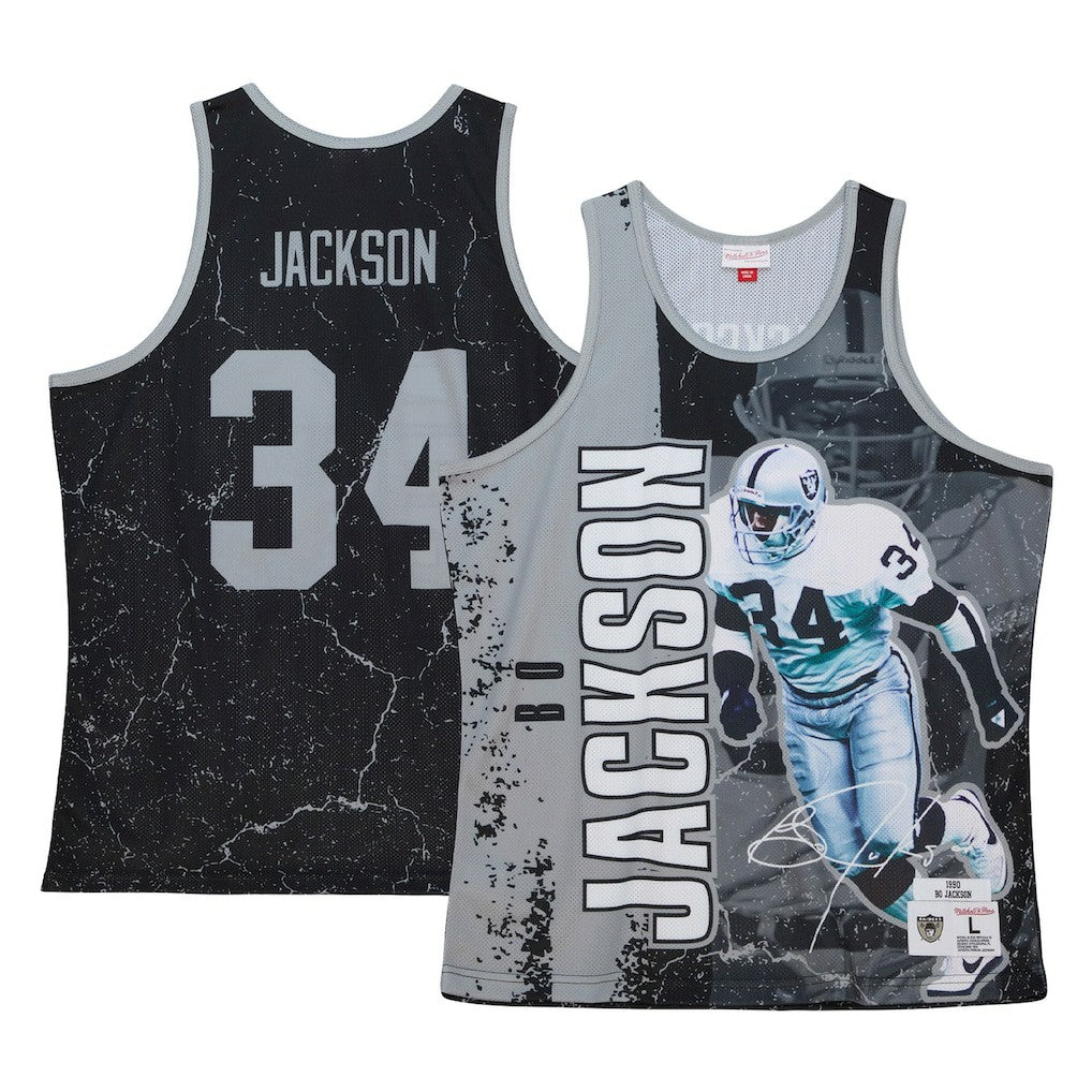 Bo Jackson Las Vegas Raiders 1990 Player Burst Tank Top Black | Mitchell & Ness