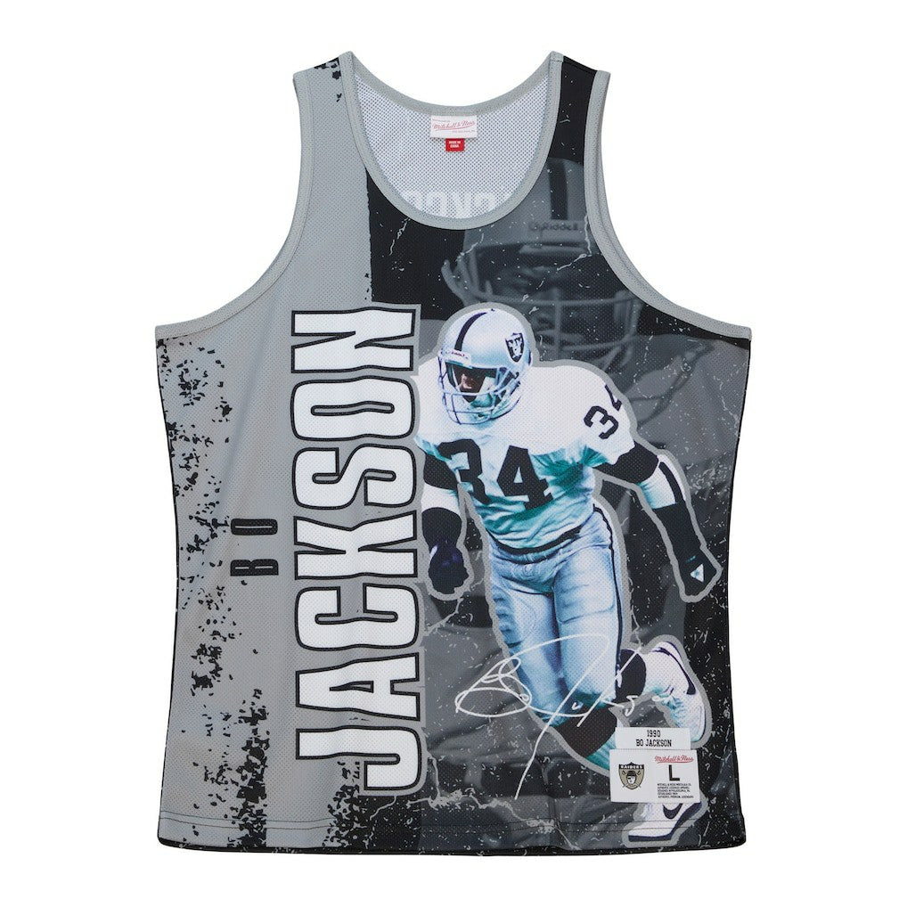 Bo Jackson Las Vegas Raiders 1990 Player Burst Tank Top Black | Mitchell & Ness