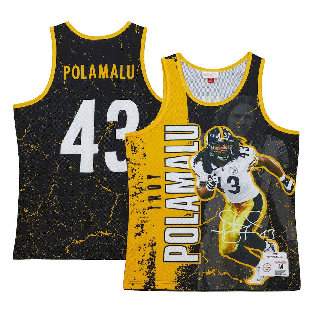 Troy Polamalu Pittsburgh Steelers 2007 Player Burst Tank Top Black | Mitchell & Ness