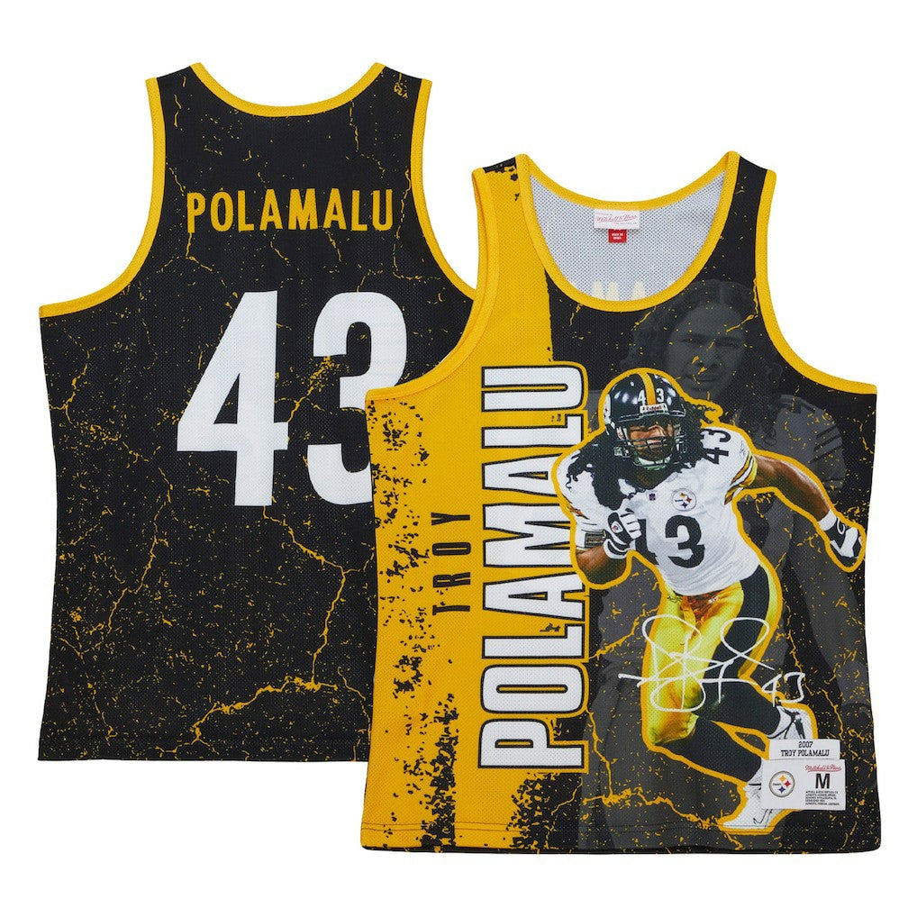 Troy Polamalu Pittsburgh Steelers 2007 Player Burst Tank Top Black | Mitchell & Ness