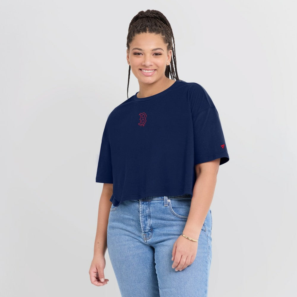 Boston Red Sox Fanatics Women's Elements Super Soft Boxy Cropped T-Shirt - MLB