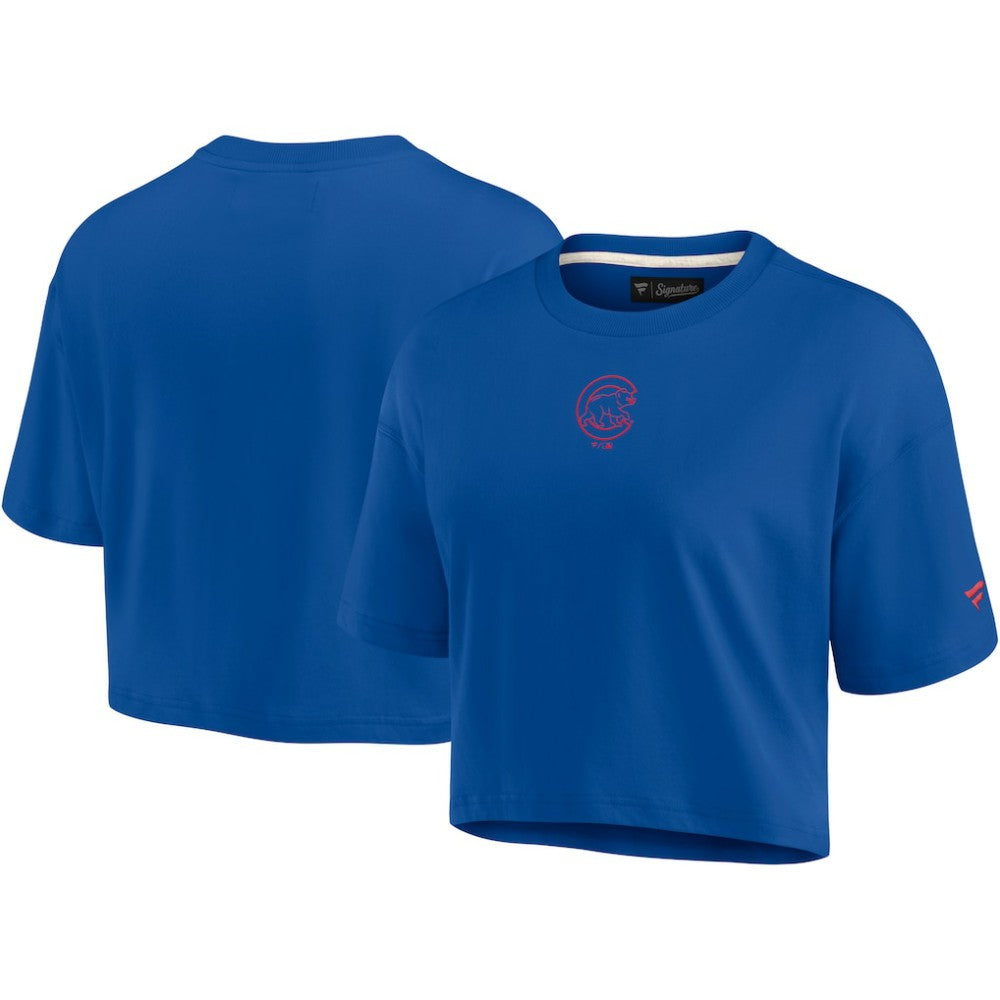 Chicago Cubs Fanatics Women's Elements Super Soft Boxy Cropped T-Shirt - MLB