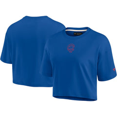 Chicago Cubs Fanatics Women's Elements Super Soft Boxy Cropped T-Shirt - MLB