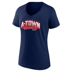 Atlanta Braves Women's Paint the Black V-Neck T-Shirt - MLB