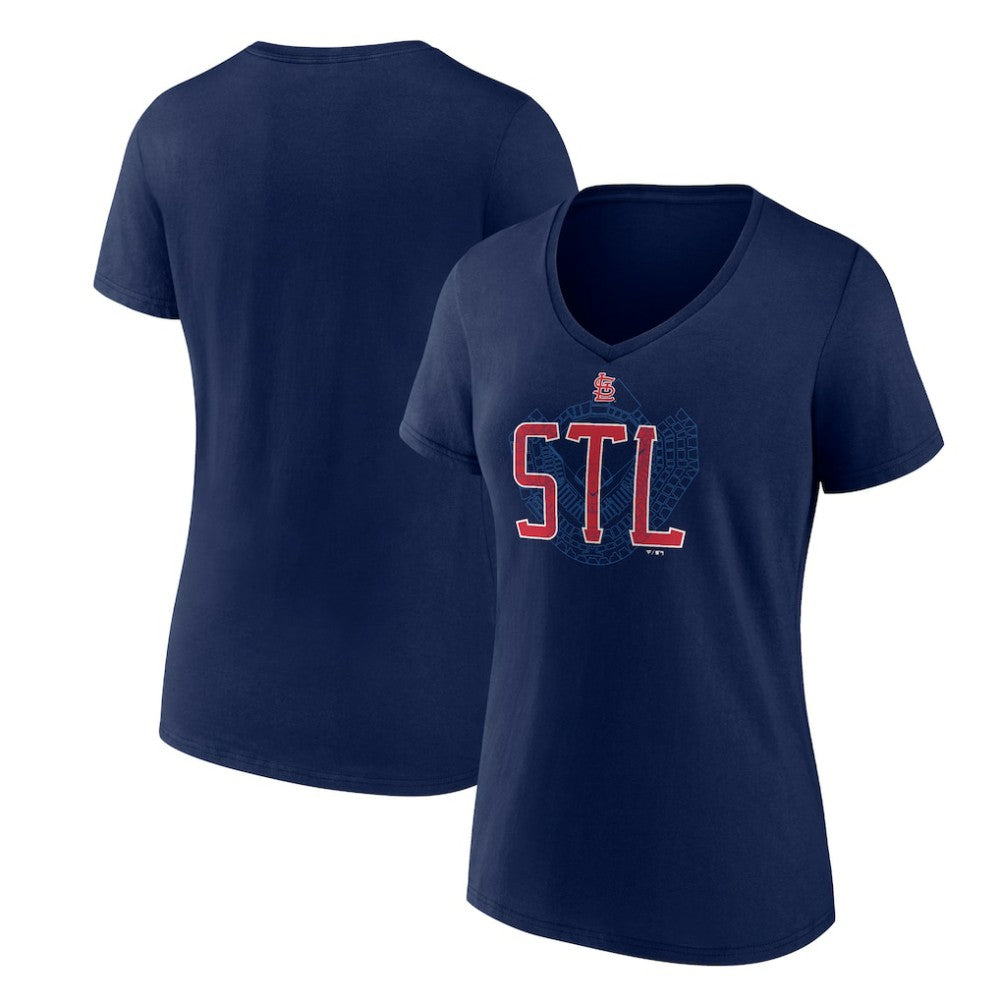 St. Louis Cardinals Women's Paint the Black V-Neck T-Shirt - MLB