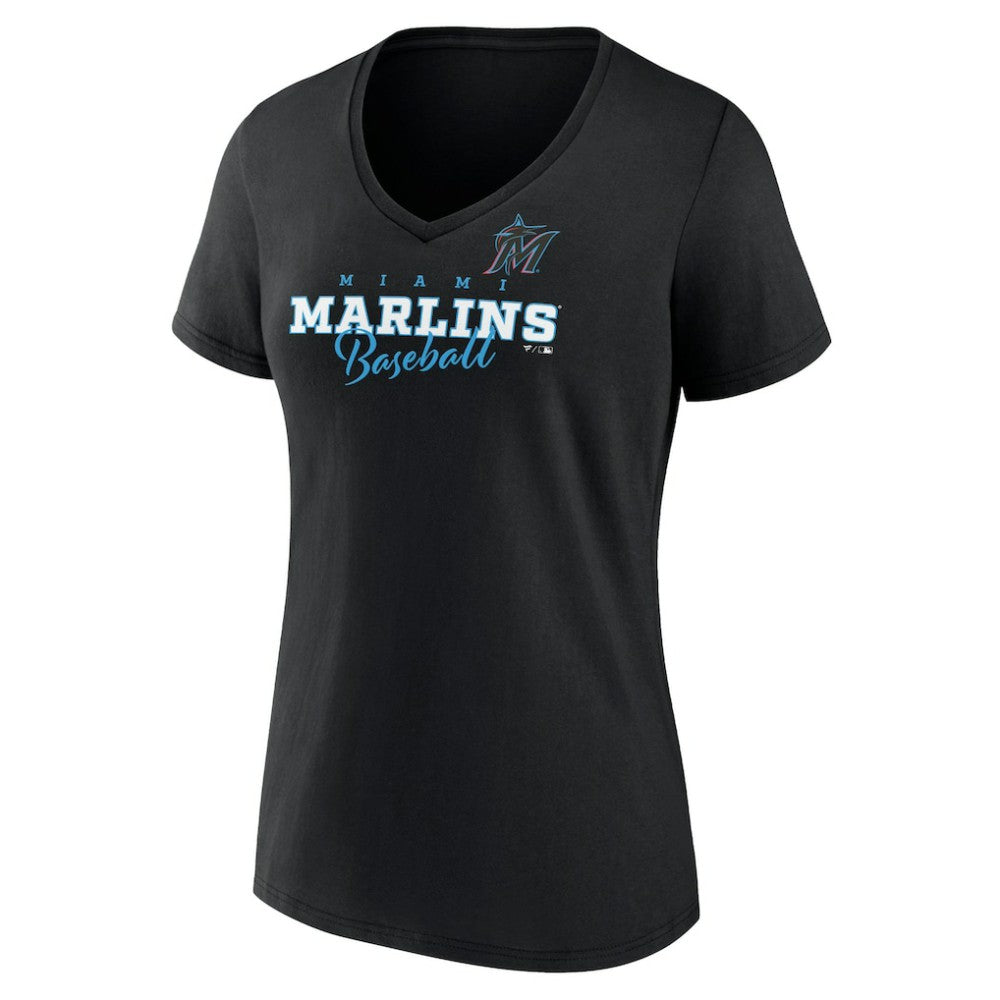 Miami Marlins Women's Back In Business V-Neck T-Shirt - MLB