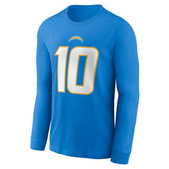 Justin Herbert Los Angeles Chargers Player Name & Number Long Sleeve T-Shirt Powder Blue | Nike for Sale