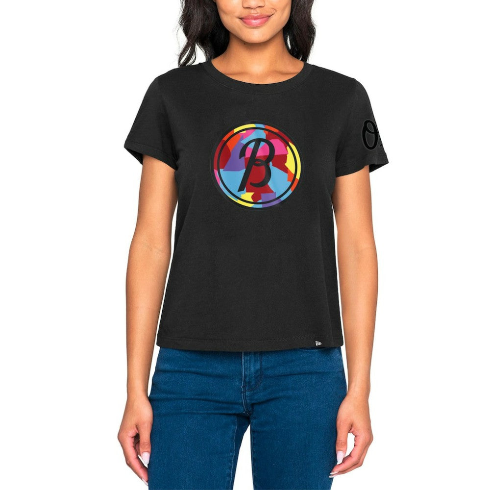 Baltimore Orioles New Era Women's 2023 City Connect Cap Logo T-Shirt - MLB