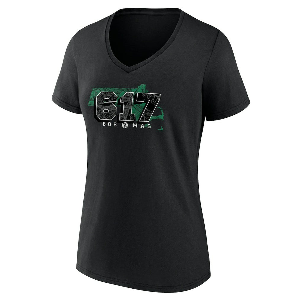 Boston Celtics Women's Core Hometown Launch V-Neck T-Shirt Black - NBA