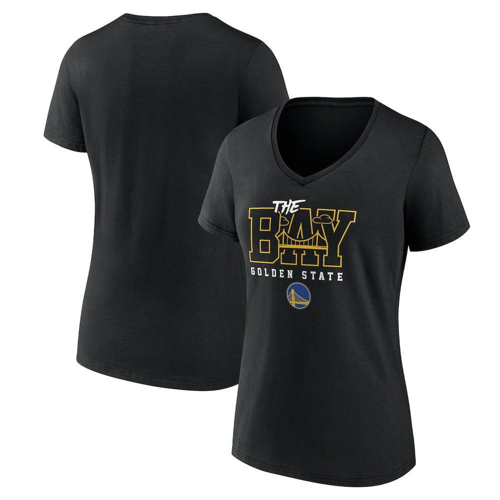Golden State Warriors Women's Core Hometown Launch V-Neck T-Shirt Black - NBA