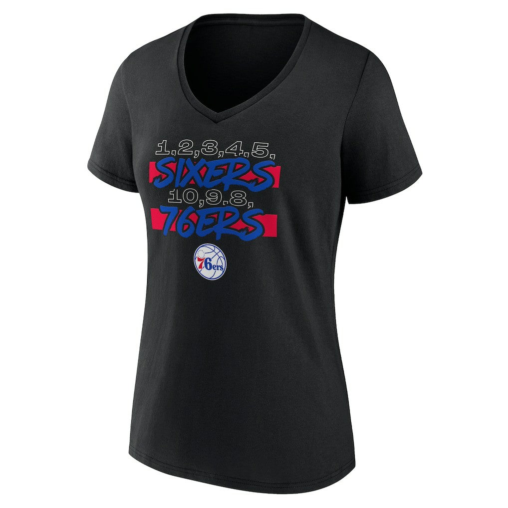 Women's Black Philadelphia 76ers Core Hometown V-Neck T-Shirt - NBA
