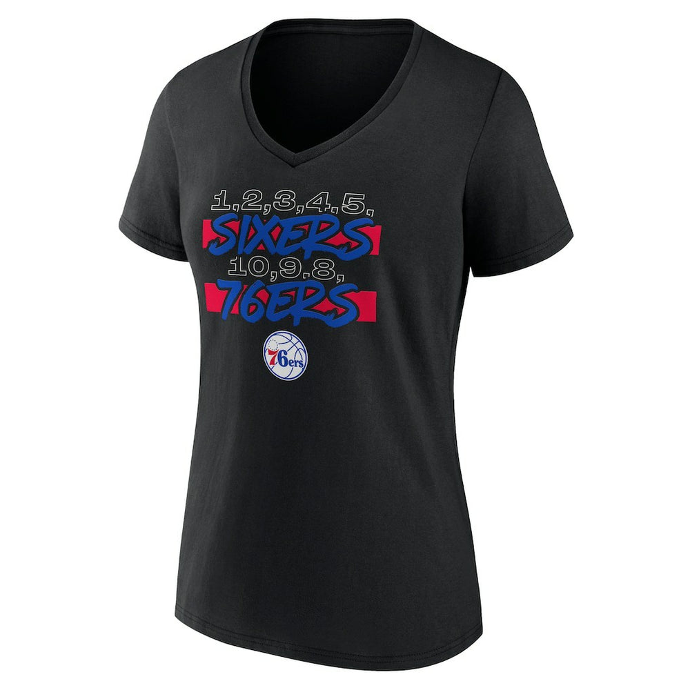 Women's Black Philadelphia 76ers Core Hometown V-Neck T-Shirt - NBA
