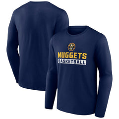 Denver Nuggets Let's Go Long Sleeve T-Shirt Navy - NBA