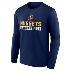 Denver Nuggets Let's Go Long Sleeve T-Shirt Navy - NBA