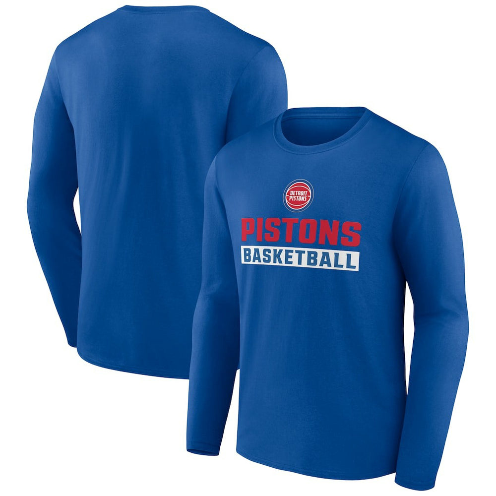 Detroit Pistons Let's Go Long Sleeve T-Shirt Royal - NBA