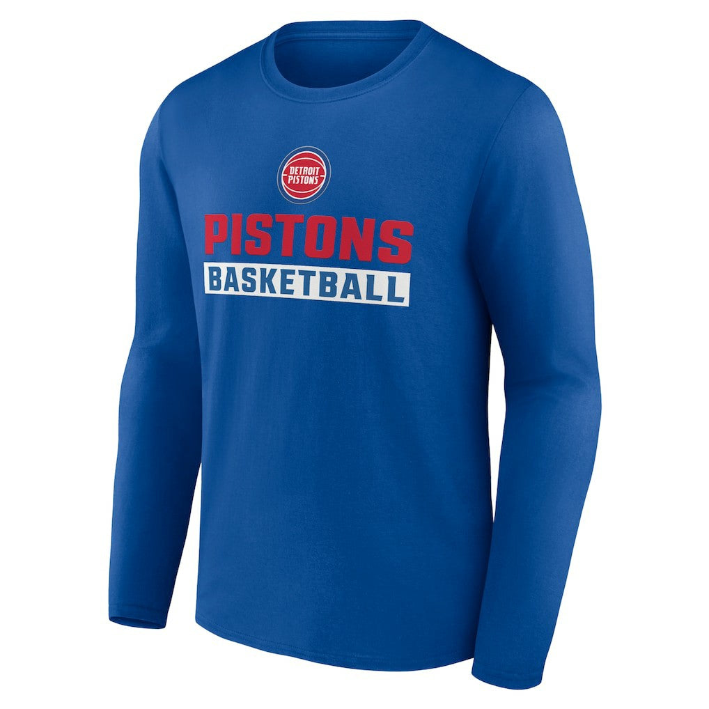 Detroit Pistons Let's Go Long Sleeve T-Shirt Royal - NBA