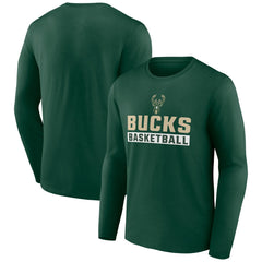 Milwaukee Bucks Let's Go Long Sleeve T-Shirt Green - NBA