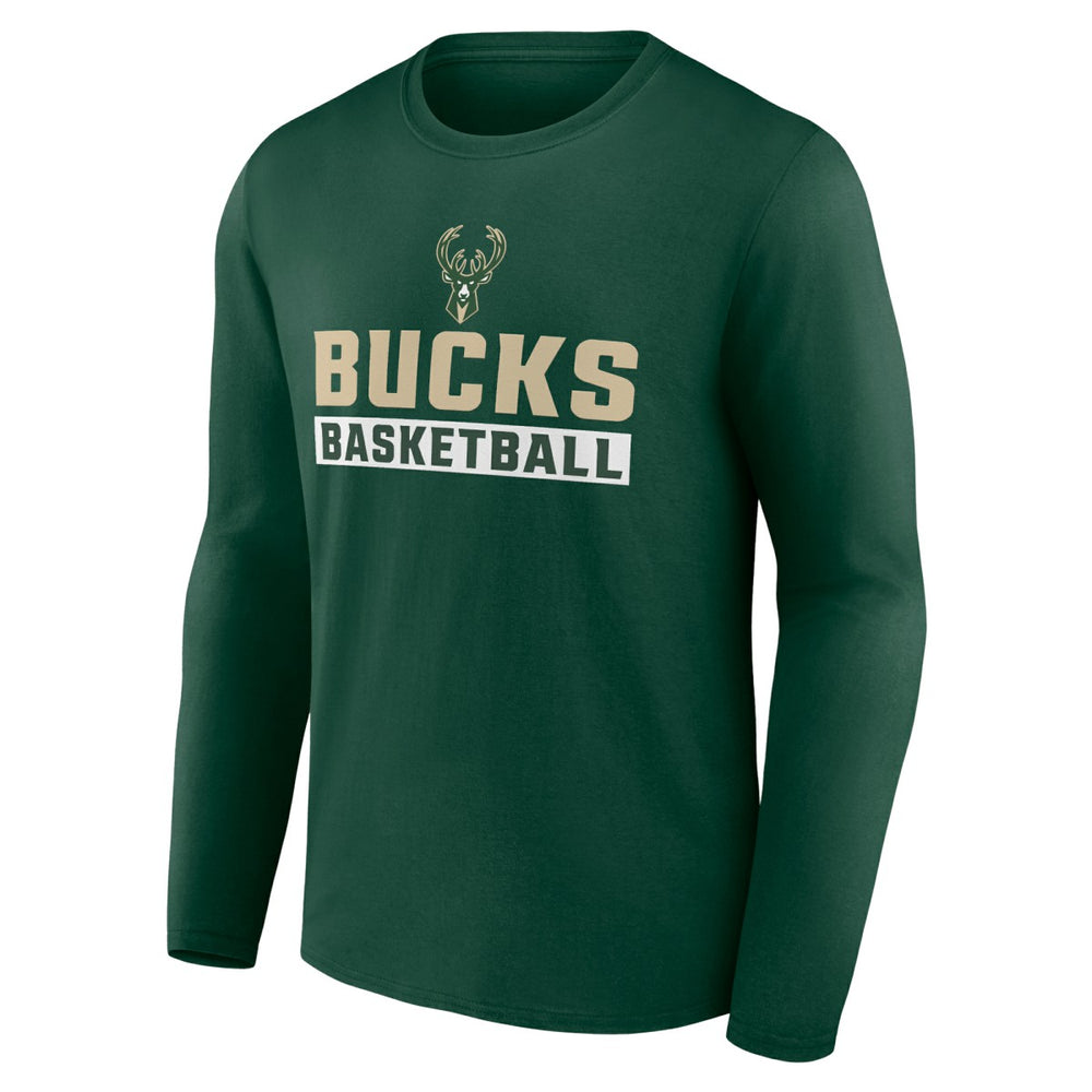 Milwaukee Bucks Let's Go Long Sleeve T-Shirt Green - NBA