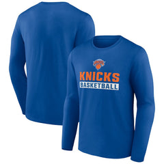 New York Knicks Let's Go Long Sleeve T-Shirt Royal - NBA