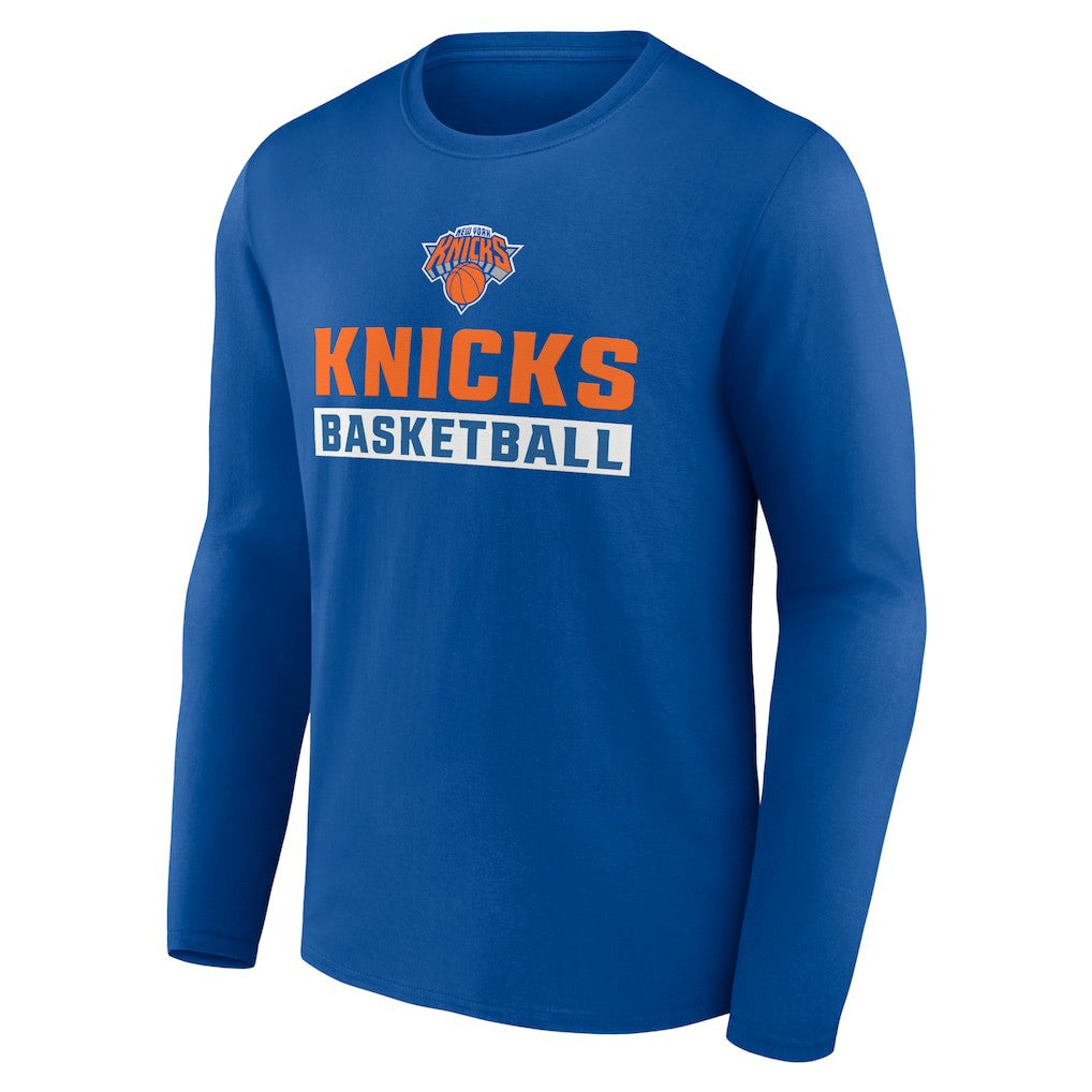 New York Knicks Let's Go Long Sleeve T-Shirt Royal - NBA