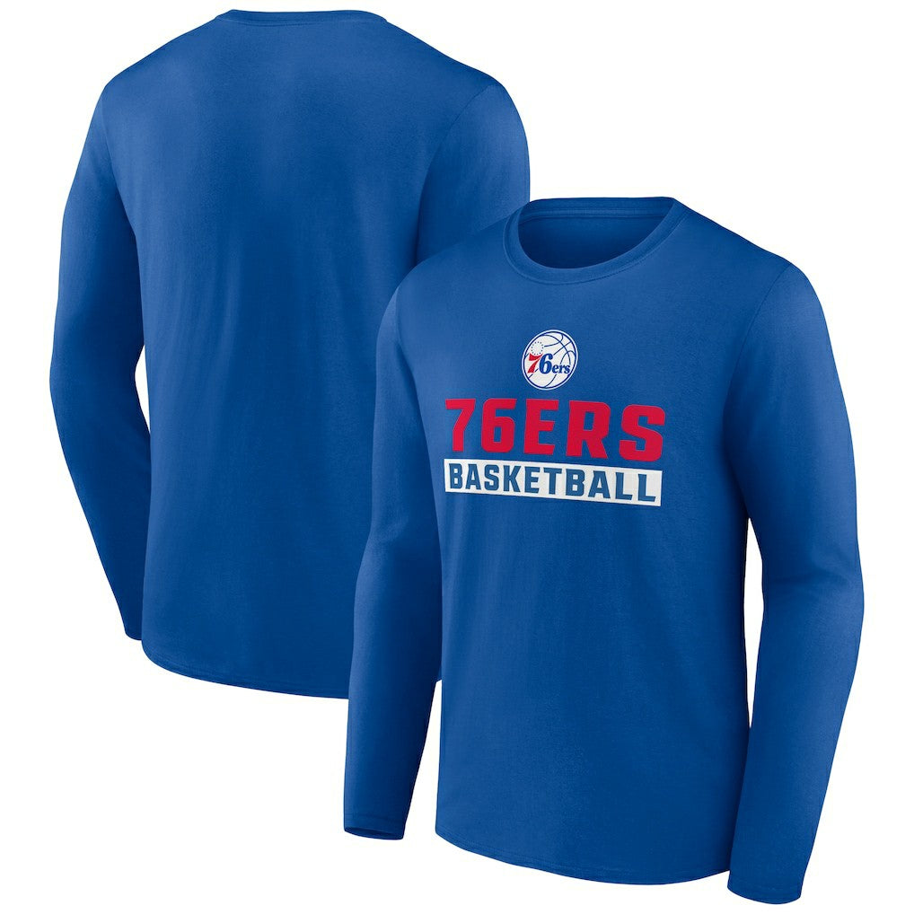 Philadelphia 76ers Let's Go Long Sleeve T-Shirt Royal - NBA