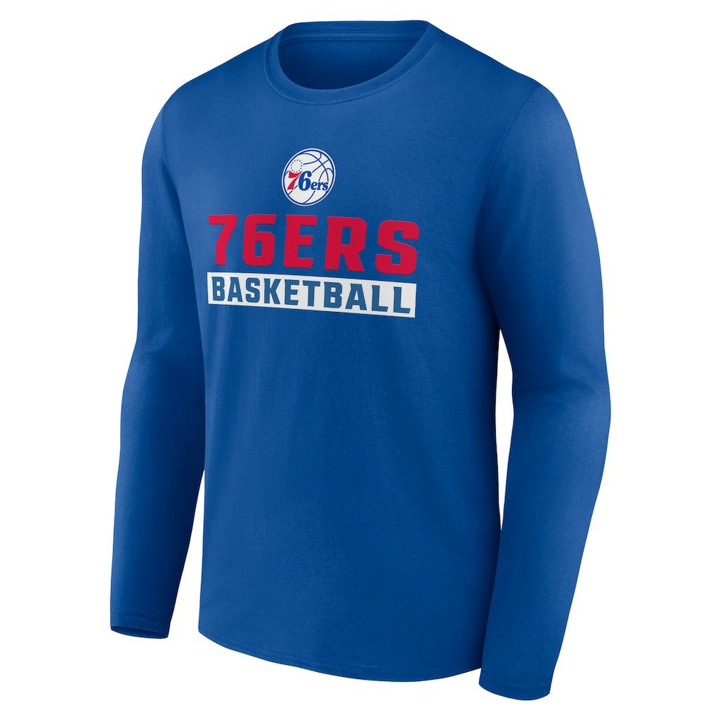 Philadelphia 76ers Let's Go Long Sleeve T-Shirt Royal - NBA