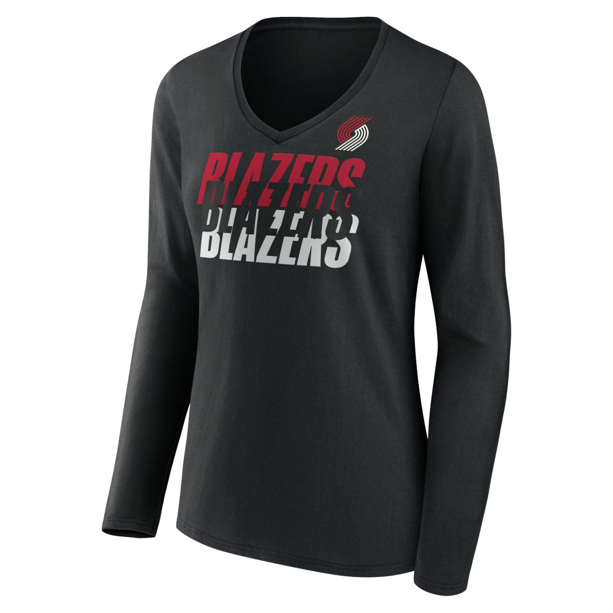San Antonio Spurs Women's Tumble V-Neck Long Sleeve T-Shirt Black - NBA