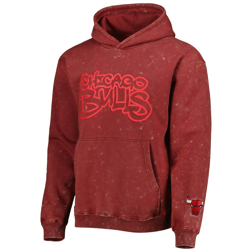 Chicago Bulls The Wild Collective Unisex Tonal Acid Wash Pullover Hoodie Red - NBA
