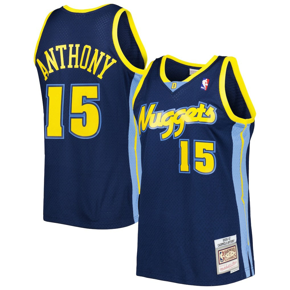 Carmelo Anthony Denver Nuggets Hardwood Classics Swingman Jersey Navy - NBA