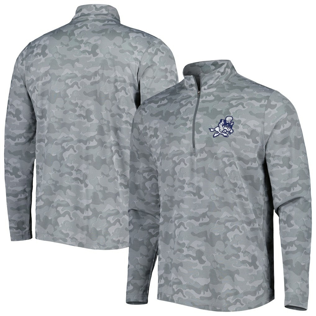 Dallas Cowboys Antigua Brigade Throwback Quarter-Zip Top Gray | NFL