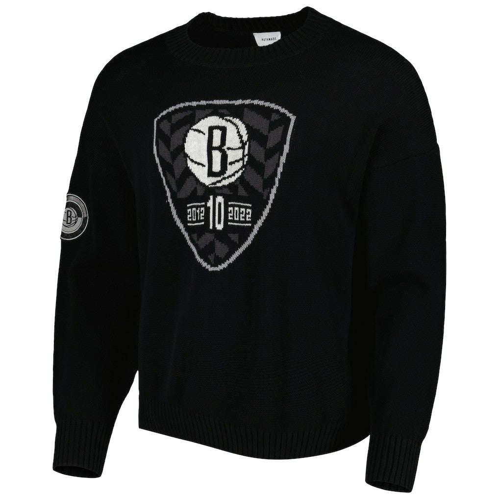 Brooklyn Nets AUTHMADE 10th Anniversary Pullover Sweater Black - NBA