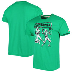Joe Namath New York Jets Homage Unisex Unisex Caricature Retired Player Tri-Blend T-Shirt Heather Green | NFL