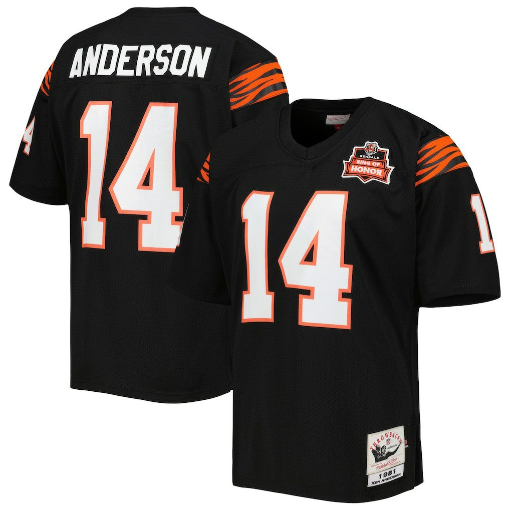Ken Anderson Cincinnati Bengals 1981 Authentic Throwback Retired Player Jersey Black | Mitchell & Ness