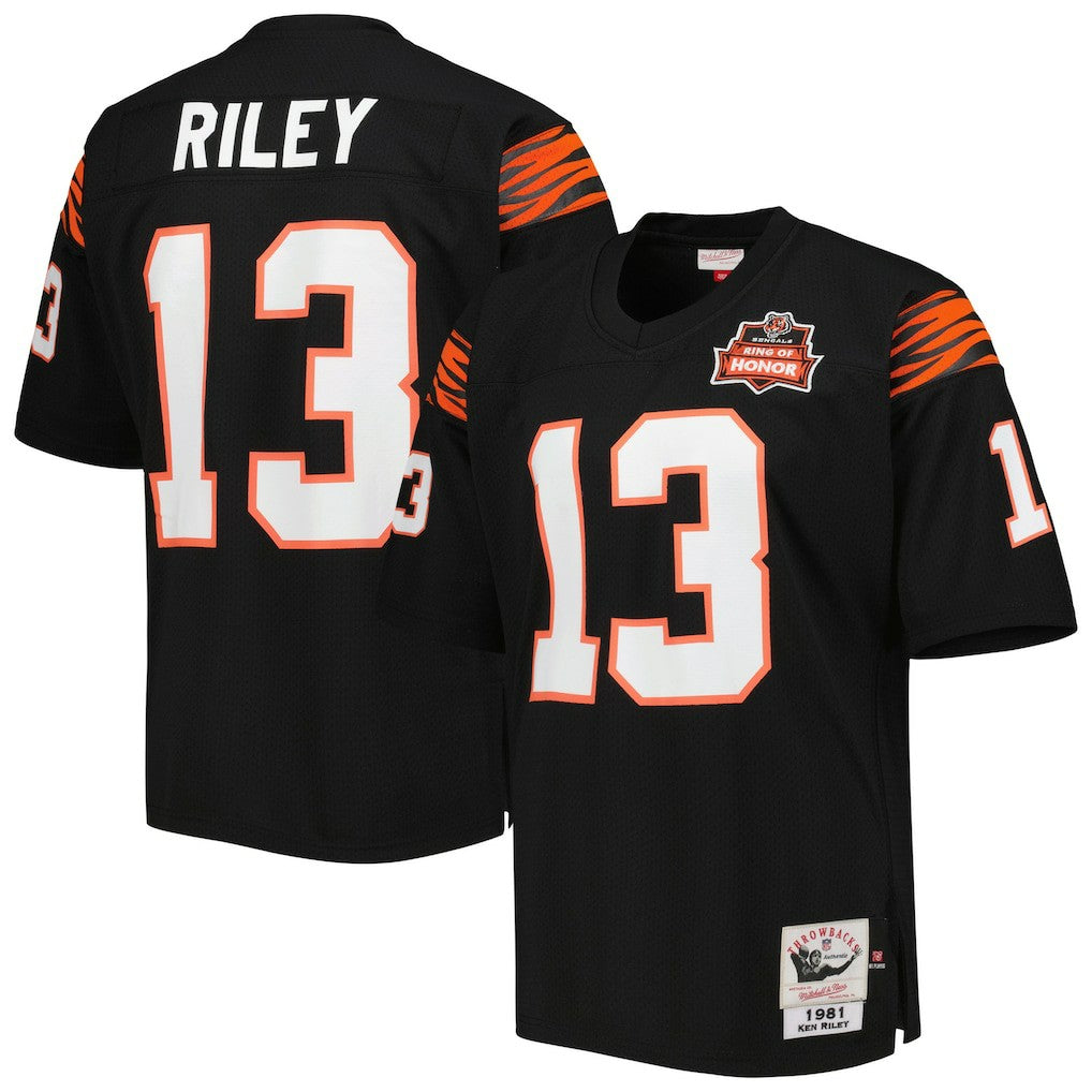 Ken Riley Cincinnati Bengals 1981 Authentic Throwback Retired Player Jersey Black | Mitchell & Ness