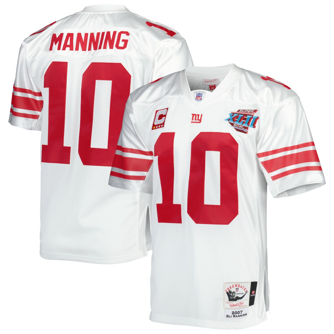 Eli Manning New York Giants 2007 Authentic Throwback Retired Player Jersey White | Mitchell & Ness