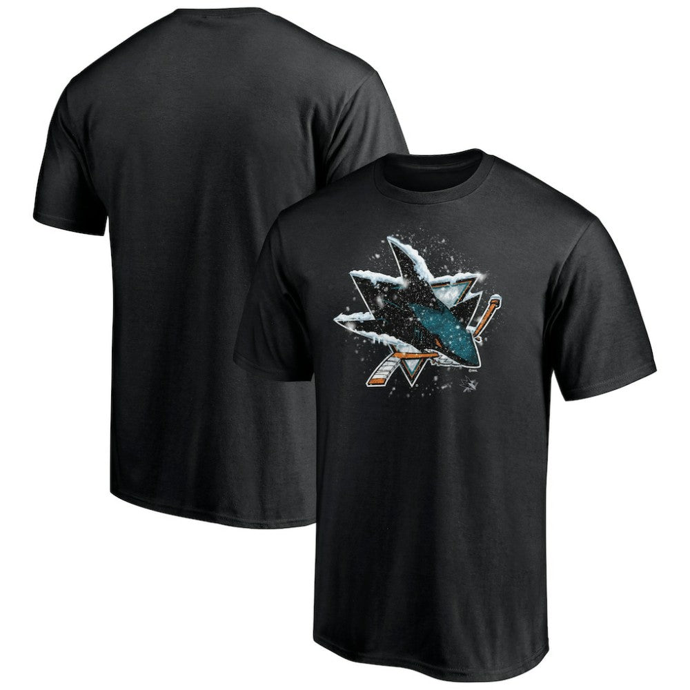 San Jose Sharks Snow Logo T-Shirt - Black - NHL