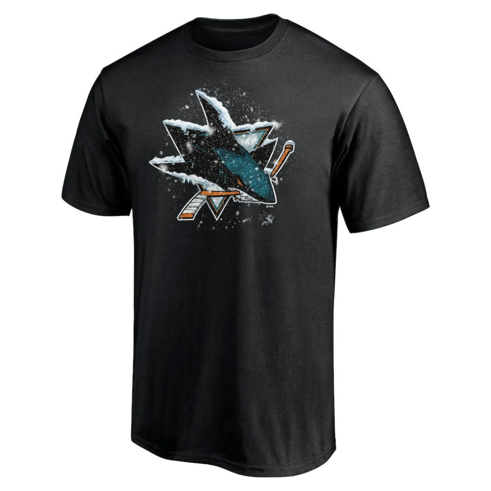 San Jose Sharks Snow Logo T-Shirt - Black - NHL