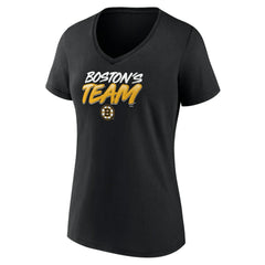 Boston Bruins Women's Active Edge V-Neck T-Shirt - Black - NHL