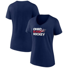 Columbus Blue Jackets Women's Active Edge V-Neck T-Shirt - Navy - NHL
