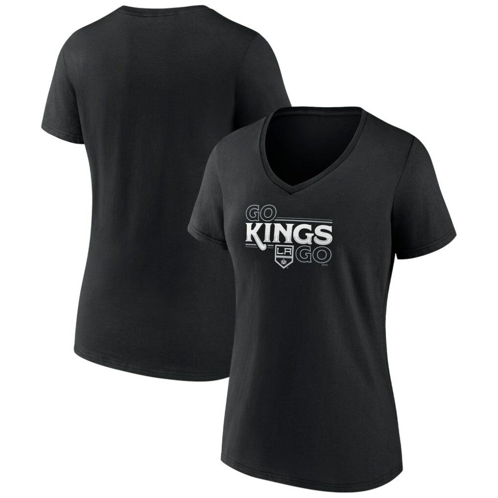 Los Angeles Kings Women's Active Edge V-Neck T-Shirt - Black - NHL