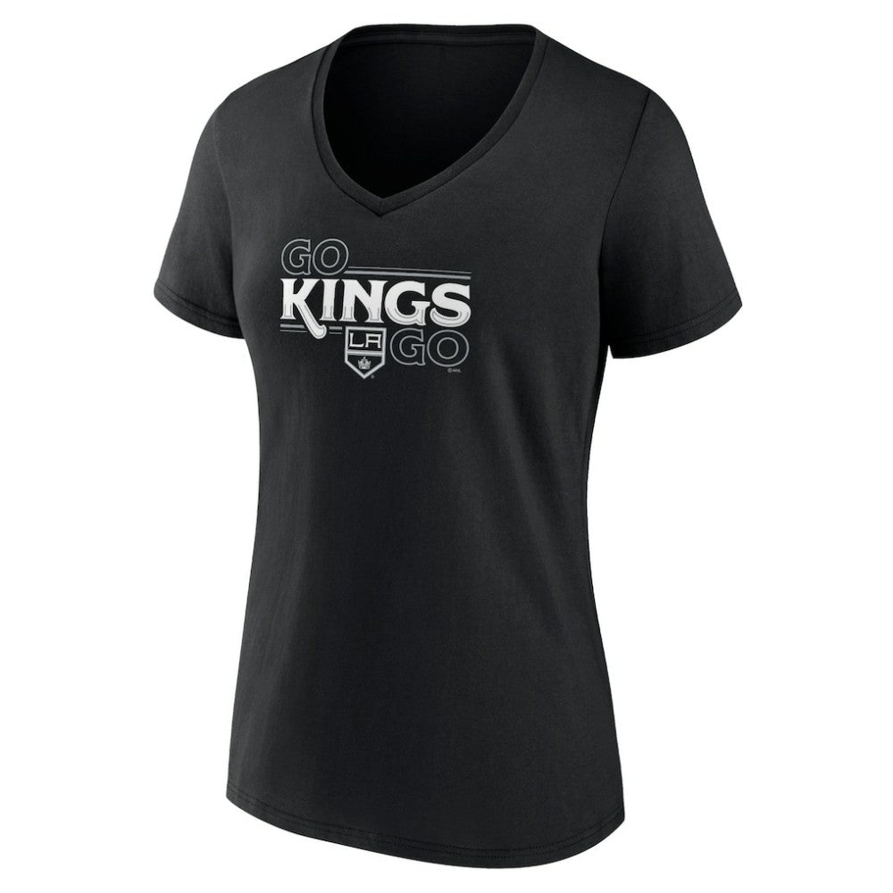 Los Angeles Kings Women's Active Edge V-Neck T-Shirt - Black - NHL