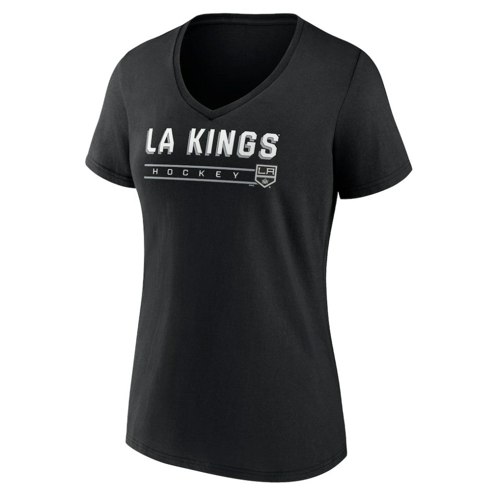 Los Angeles Kings Women's Primary Play V-Neck T-Shirt - Black - NHL
