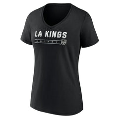 Los Angeles Kings Women's Primary Play V-Neck T-Shirt - Black - NHL