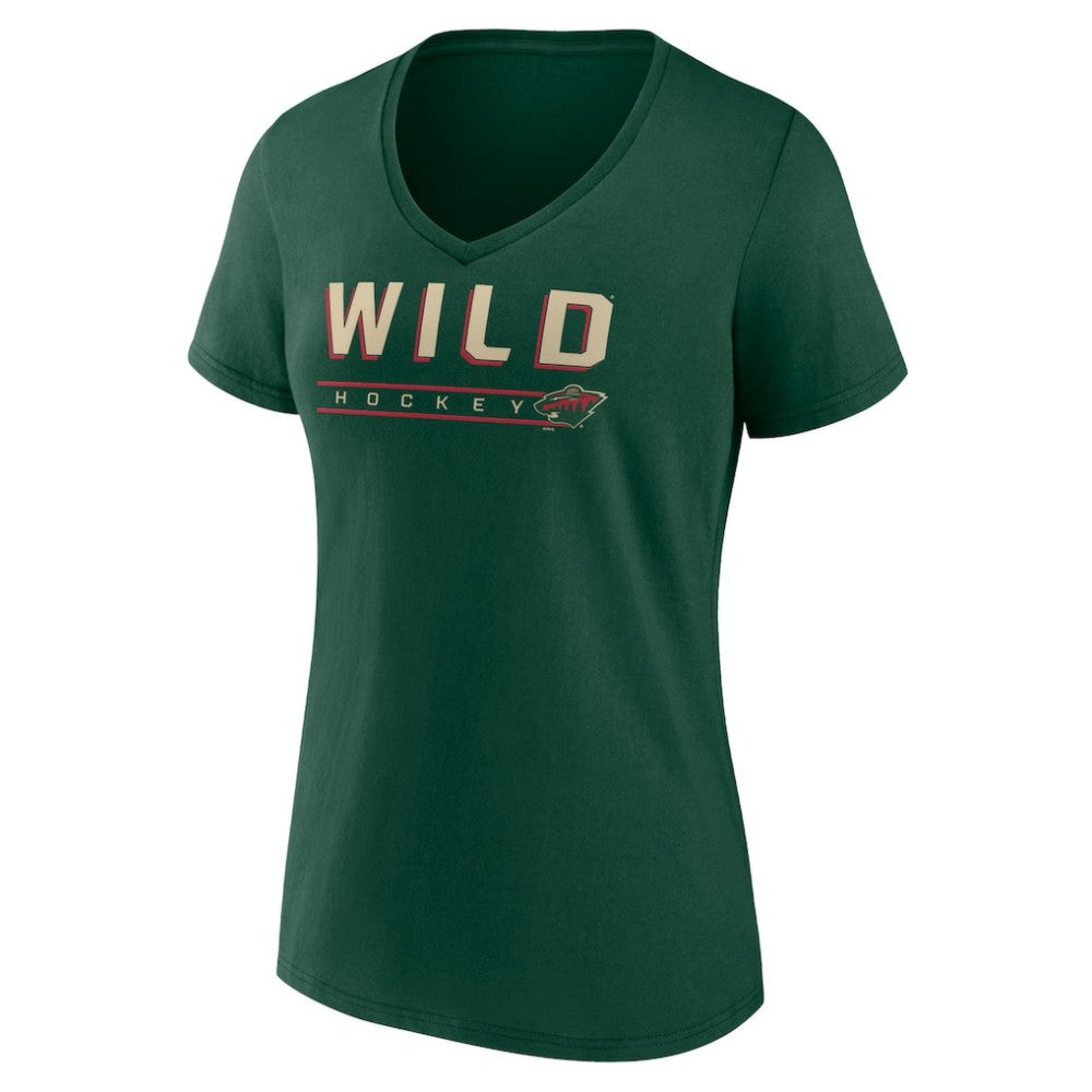 Minnesota Wild Women's Primary Play V-Neck T-Shirt - Green - NHL