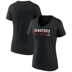 Ottawa Senators Women's Primary Play V-Neck T-Shirt - Black - NHL