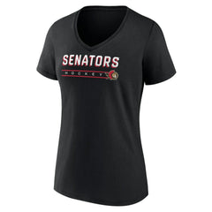 Ottawa Senators Women's Primary Play V-Neck T-Shirt - Black - NHL
