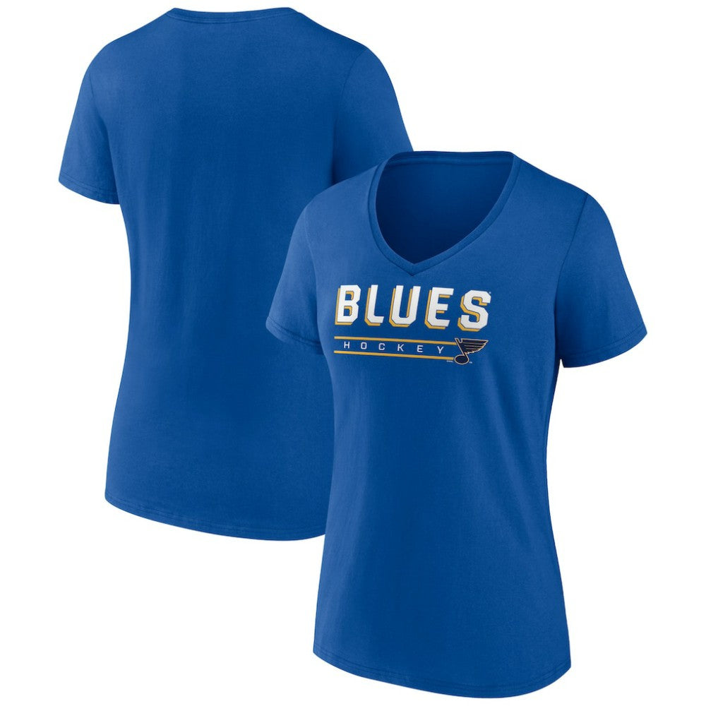 St. Louis Blues Women's Primary Play V-Neck T-Shirt - Blue - NHL