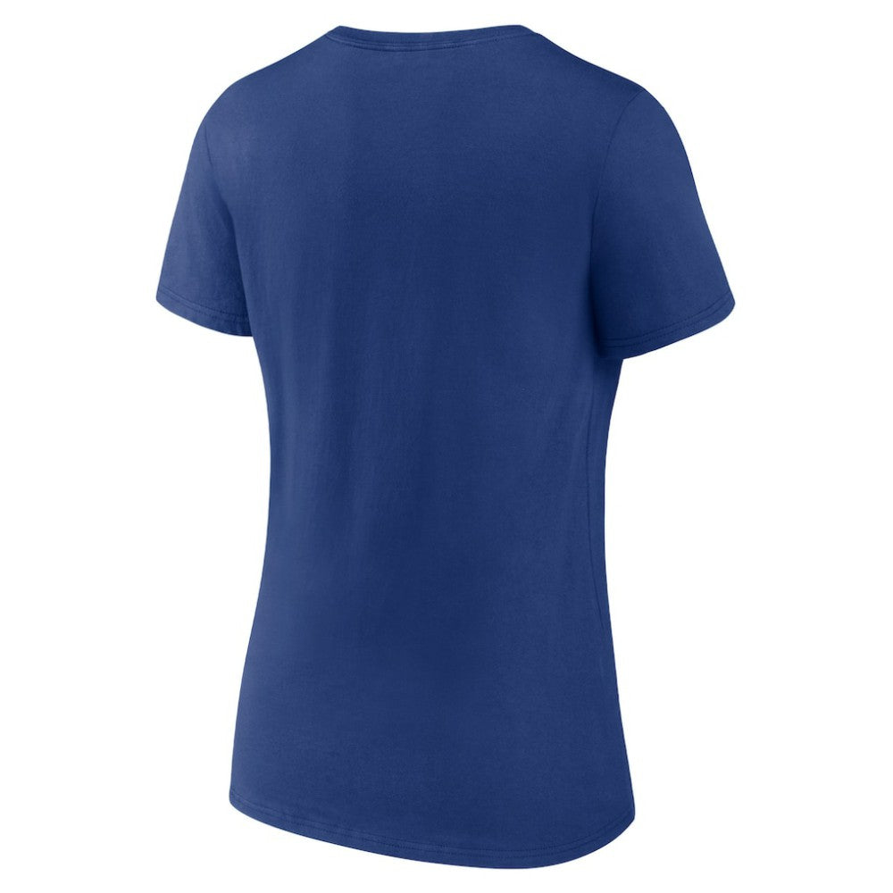Vancouver Canucks Women's Slapshot V-Neck T-Shirt - Blue - NHL